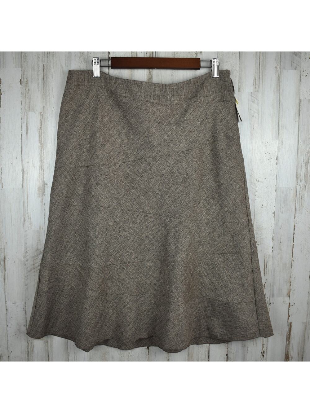 Style & Co. A-line Midi Skirt Women's 14 Large Sandstone Beige Preppy Academia